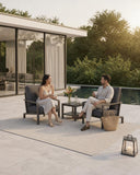 YURDAFY 3-Piece Small Patio Furniture Set with Loveseat, 2 Chairs and Coffee Table, Aluminum Outdoor Conversation Set with Thick Cushions for Balcony, Porch, Backyard, Gray