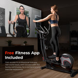 Sunny Health & Fitness Heavy-Duty Smart Elliptical Trainer, 300LB Load Equipment for Indoor Cardio Exercise, Adjustable Resistance for Full-Body Cross Training, Free SunnyFit App Bluetooth Connection Sunny Health & Fitness