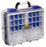 Flambeau Outdoors 3000WPNC Waterproof Satchel 3000, Portable Waterproof Tackle Box with Trays, Gray/Clear - without Bottom Cage