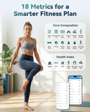 YUHUO Smart Scale for Body Weight, 4-Electrode BIA Body Composition Scale with High Precision, Large LED Display, Digital Bathroom Scale for BMI, Body Fat, Muscle Mass, 18 Metrics Sync APP, 400lb