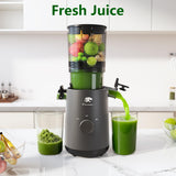 Juicer Machines, Cold Press Juicer with 5.3" Extra Large Feed Chute and Powerful AC Brushless Motor Fit Whole Fruits & Vegetable, High Juice Yield, BPA Free, Extra One Replace Strainer