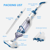 ENHULK Pool Vacuum for Above Ground Pool, Upgraded 13.4" Wide Head & Telescopic Pole, 18.5 GPM Powerful Suction, 60 Mins Runtime, Cordless Handheld Rechargeable Pool Cleaner for Inground Pools, PC15