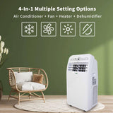 Uhome 12,000 BTU, 2024 New Portable Air Conditioner with Heat, 4-in-1 function Dehumidifier & Fan, Cools & Heats Space up to 450 Sq.ft, Remote Control and Window Kit Included, White