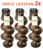 MLIP Body Wave Bundles Human Hair, 100% Raw Indian Hair, Full & Thick