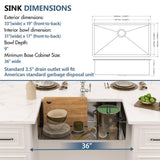 Oumuch Undermount Kitchen Sink - 33 inch Undermount Sink 16 Gauge Stainless Steel Sinks with Round Corner Handmade Single Bowl Under Counter Basin for Kitchens, 33"x19"x9"