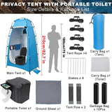 82.7-Inch Tall Shower Tent and Camping Toilet Kit,Easy-Setup Portable Toilet and No-See-Through Changing Room for Camping,Beach,Travel,Outdoor Adventures,Windproof Outdoor Privacy Shelter Tent