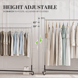 HOKEEPER Z Base Clothing Rack Heavy Duty Clothes Rack for Hanging Clothes Hold 500LBS Commercial Garment Rack with Wheels Adjustable Rolling Clothes Rack Portable Z 24" Dx63 Wx71 H, 4 Pack