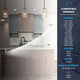 LUXRITE 6 Inch LED Recessed Light, Regressed Spotlight with Round White Interchangeable Trim, 22W, 1800LM, 5CCT 2700K–5000K, 60° Beam, Dimmable, Twist-N-Lock, CRI90, Wet & IC Rated, ETL (4 Pack)