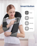 COMFIER Cordless Neck Massager, Shiatsu Shoulder Massager with Heat, 3D Kneading Back Massager Pillow, Mother Day Gift, Black