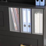 HOOBRO 2 Drawer File Cabinet with Charging Station, LED Lights, File Holder Organizer, Fits Letter, Legal, A4 Size, Vertical, for Home Office, Black