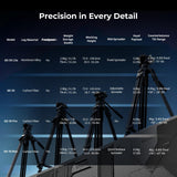 SmallRig AD-50 Max Heavy Duty Video Tripod, 68.5" Carbon Fiber Lightweight Tripod with FreeSpeed One-Step Height Adjustment, Fluid Head, Dual-Mode QR Plate, Load up to 17.6lb