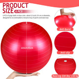 Hungdao 6 Pack 22 Inch Heavy Duty Exercise Balls Inflatable Pregnancy Yoga Pilates & Fitness Ball for Stretching Balance Therapy and Physical Fitness (Red)