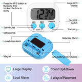 Weewooday 24 Pcs Small Digital Kitchen Timer Magnetic Back and Switch Minute Second Count up Countdown Big LCD Display Loud Alarm for Teacher Cooking Baking (Colorful)
