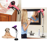 LUEXBOX Hair Dryer Stand, 360 Degree Rotating Lazy Stand with Heavy Base, Hands-Free Blow Dryer Holder, Adjustable Height Holder