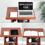 Pneumatic Height Adjustable Podium, Professional Presentation Lectern with 24 inch Platform and Storage Shelves