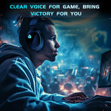 Wireless Gaming Headphones for PS5, PS4 Fortnite & Call of Duty/FPS Gamers, PC, Nintendo Switch, Bluetooth 5.3 Gaming Headset -Black Gtheos