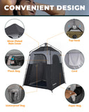 KingCamp Instant Shower Tent, Portable Superior Stable Privacy Shelter, Large Room Outdoor Toilet Tent with Floor for Beach, Camping & Hiking, Setup in Under 60s
