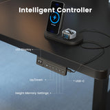 Standing Desk with Integrated Dual-Beam, Cable Management, 3 Memory Height Adjustable Computer Desk for Home Office Workstation