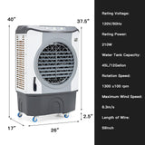 ARLIME 3450CFM Commercial Swamp Cooler, 12 Gal Water Tank, 3 Wind Speeds, 100° Oscillation, Evaporative Air Cooler for Large Room, Garage, Warehouse, Restaurant, Outdoors