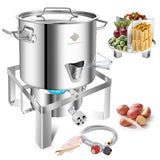 ARC 20QT Stainless Steel Steamer Pot Set, 55,000BTU Stainless Steel Portable Propane Burner for Seafood Crab,Vegetable,Vaporeras para Tamale Steaming, w/Easy-fill Water Spout, Divider and Steamer Rack,Outdoor Cooking