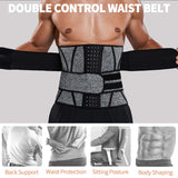 KIWI RATA Waist Trainer for Men,Neoprene Workout Waist Trainer for Men,Sweat Belt with Double Belly Straps, X-shape Steel Bones,Weight Loss Fitness Back Support Belts