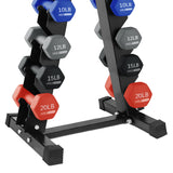 HolaHatha Neoprene Dumbbell Weights Set w/ Rack, Home Gym Equipment, 146 Lbs, Multicolor - Portable Weighted Exercise Dumbbells for Fitness, Training, and Lifting Workouts