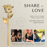 Forever Rose Set of 2 Roses Dipped in 24K Gold with “I Love You” Heart Vase