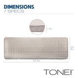 Tone Fitness Premium Extra Thick 1-Inch High Density Exercise Mat with Carry Strap – Non-Slip Workout, Pilates, and Yoga Mat for Home Gym - Color Beige - Mesh Pattern
