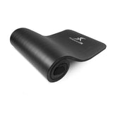 ProsourceFit Extra Thick Yoga and Pilates Mat ½” (13mm) or 1" (25mm), 71-inch Long High Density Exercise Mat with Comfort Foam and Carrying Strap, Black ProsourceFit
