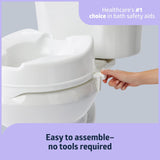 Medline Raised Toilet Seat with Secure Side Locks, 4" Elevation - 250 lbs. Capacity, for Seniors, Elderly, Independent Adults and Disabled Adults - 1 Ct.