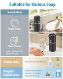 Automatic Foaming Soap Dispenser 12.8oz, Rechargeable & 6 Levels Foaming Adjustable with Digital Display, Wall Mount, Waterproof, Touchless Hand/Dish Soap Dispenser for Kitchen, Bathroom, Hotel
