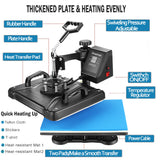 5 in 1 Heat Press Machine for t Shirts Professional Swing Away Heat Press Digital Combo 12" x 15" 360-degree AKEYDIY