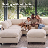 Iroomy Modular Sectional Sofa, Oversized Chenille Cloud Couch