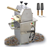 IntXanth 1100W Electric Sugarcane Juicer Machine, 660Lb/H High Output, 3 Stainless Steel Rollers, 2.4" Large Inlet, On Wheels for Home & Commercial Use (with 2 sugarcane Peelers)