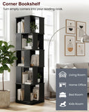5-Tier Rotating Bookshelf Tower, 360° Spinning Modern Book Storage Bookcase, Stable Display Corner Book Shelf for Kids Room