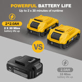 Alloyman 20V Cordless Tiller Cultivator, 360RPM Electric Garden Tiller, with 2 * 2.0Ah Batteries & Charger, 9In Tilling Width and 6.6In Depth