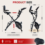 BARWING Stationary Exercise Bike for Home with App,5 IN 1 Foldable Indoor Cycling Bike for Seniors, 350LB Capacity, 6.6 LBS Flywheel，16-Level Magnetic Resistance, Seat Backrest Adjustments