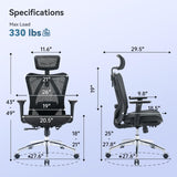 SIHOO M57 Ergonomic Office Chair, Mesh Back Desk Chair with 3D Armrests