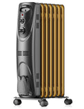 Oil Filled Radiator Heater for indoor use Large Room Safe with Thermostat, 1500W, Black PELONIS