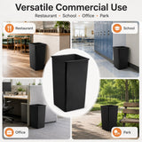 Getzi 5 Pack Black 50 Gallon Square Commercial Trash Can, Heavy Duty Resin Waste Bin, Large-Capacity Indoor Outdoor Garbage Container for Restaurant, Office