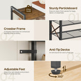 YATINEY 12-Tier Shoe Rack, 39.4" L Shoe Shelf for 54-60 Pairs of Shoes, Tall Shoe Storage Organizer with Metal Frame, Large Capacity Shoes Rack for Entryway, Closet, Rustic Brown and Black SS40BR