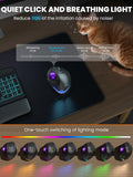 Wireless Trackball Mouse, Adjustable Angle Rechargeable Backlit-Purple Ball