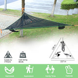 Triangle 13ft Camping Hammock for Outside Portable Outdoor Travel Multi Person Tree Hammock with 3 Ratchet Tie Down Straps & Net Pocket Max 800 lbs for 2-6 Adults/Kids (157''/400cm)