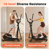 YOSUDA Foldable Elliptical Exercise Machine for Home,15IN Stride Compact Folding Elliptical Training Machine Only 2 sq ft for Small Spaces, Elliptical Cross Trainer with 16 Magnetic Resistance Levels
