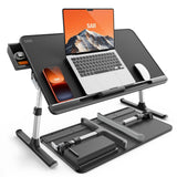 SAIJI Laptop Bed Tray Table - Adjustable Lap Desk for Couch (Dark Black)