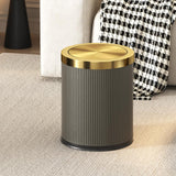 YOJIA 4 Gallon Bathroom Trash can with Swing Lid, Grey Gold