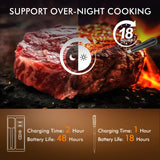 Wireless Meat Thermometer: 500FT Bluetooth Smart Meat Thermometer for Cooking and Grilling, CaloriMastery Digital Food Thermometer with Ultra-Thin Probe