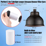 SonTiy Filtered Shower Head, All Metal Shower Filter Head For Hard Water Removes Chlorine, Improve Hair Skin, Adjustable High Pressure Water Softener Showerhead, 6 Inch, Oil Rubbed Bronze