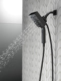 Delta Faucet 4-Spray Touch-Clean H2Okinetic In2ition 2-in-1 Dual Hand Held Shower Head with Hose and Magnetic Docking, Matte Black 58473-BL