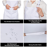 Jubatus 12 Pack 100% Cotton Aprons Bulk with 2 Pockets Cooking Chef Kitchen Adjustable Bib Apron for Women Men, White